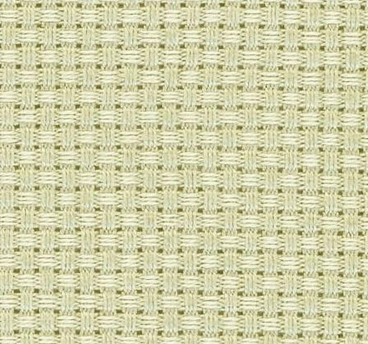 a close-up view of a woven fabric with a repeating pattern of squares or rectangles in various shades of beige.