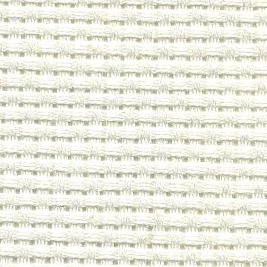 a close-up view of a white, woven fabric with a repeating pattern of small, evenly spaced lines.