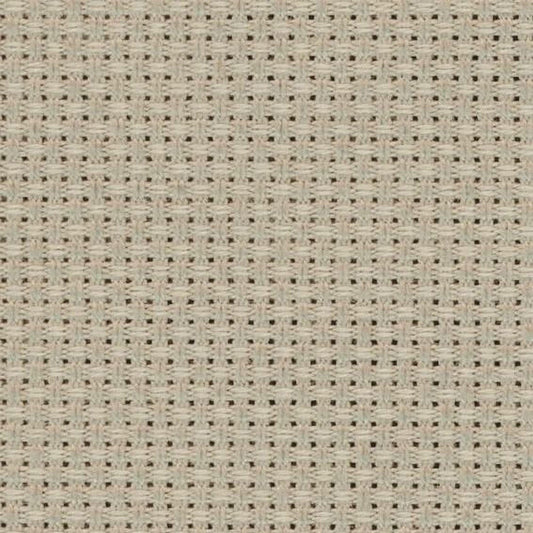 a close-up view of a beige woven fabric with a grid-like pattern.