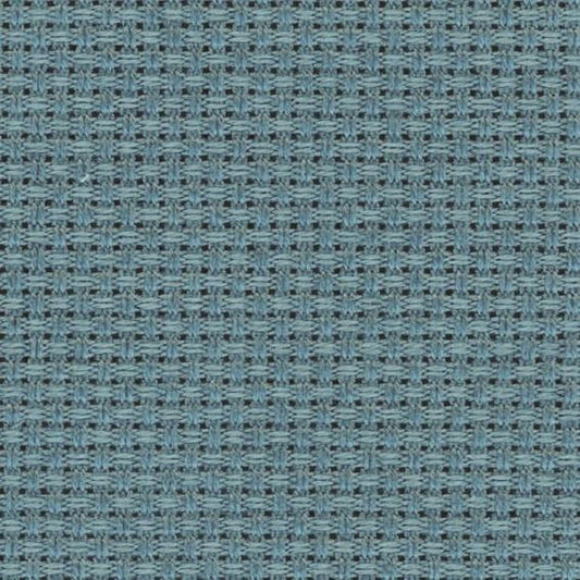a close-up view of a textured fabric with a woven pattern in shades of blue and gray.