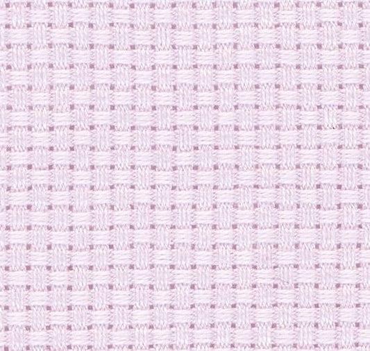 a close-up view of a fabric with a pink woven pattern. The fabric appears to be made of a light-colored material, possibly cotton or linen, and has a grid-like texture. The image does not contain any text or other discernible objects or actions.