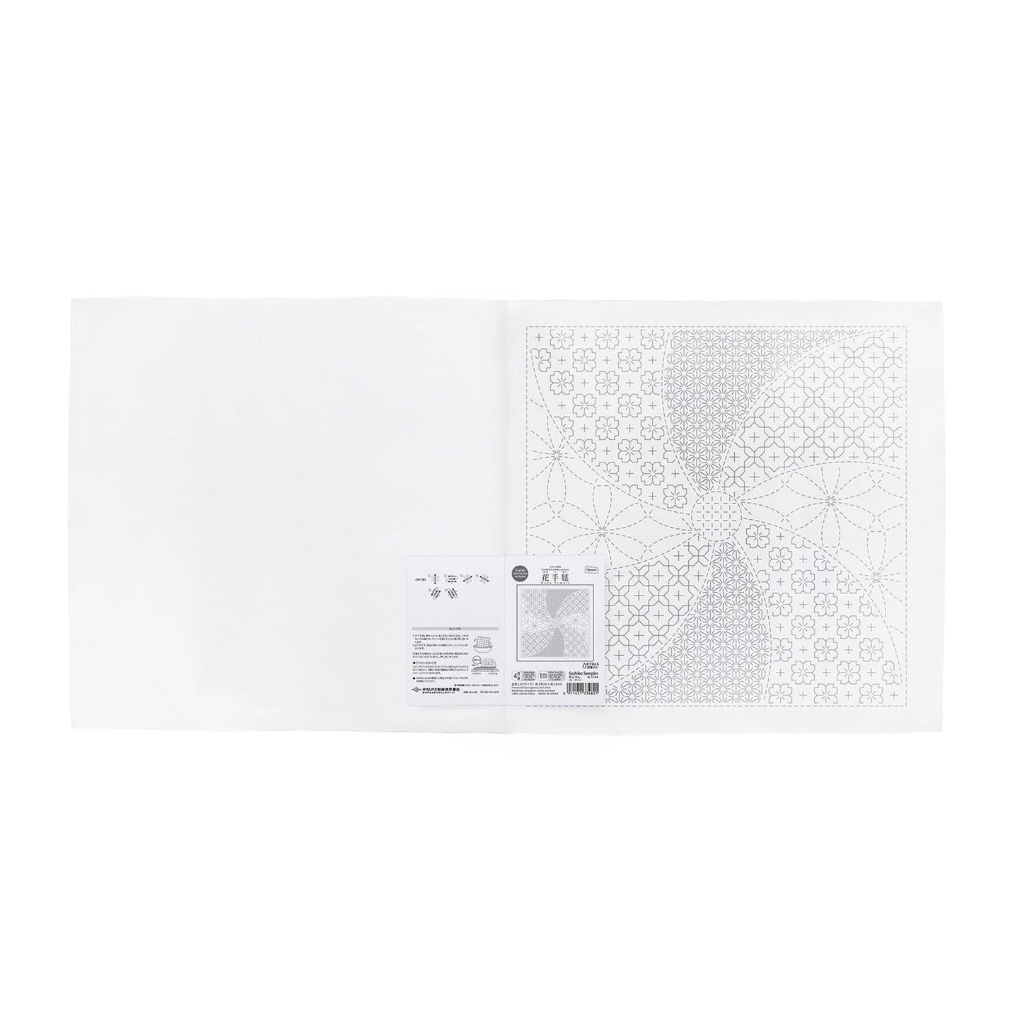 The image is a white square with a black and white pattern on it.