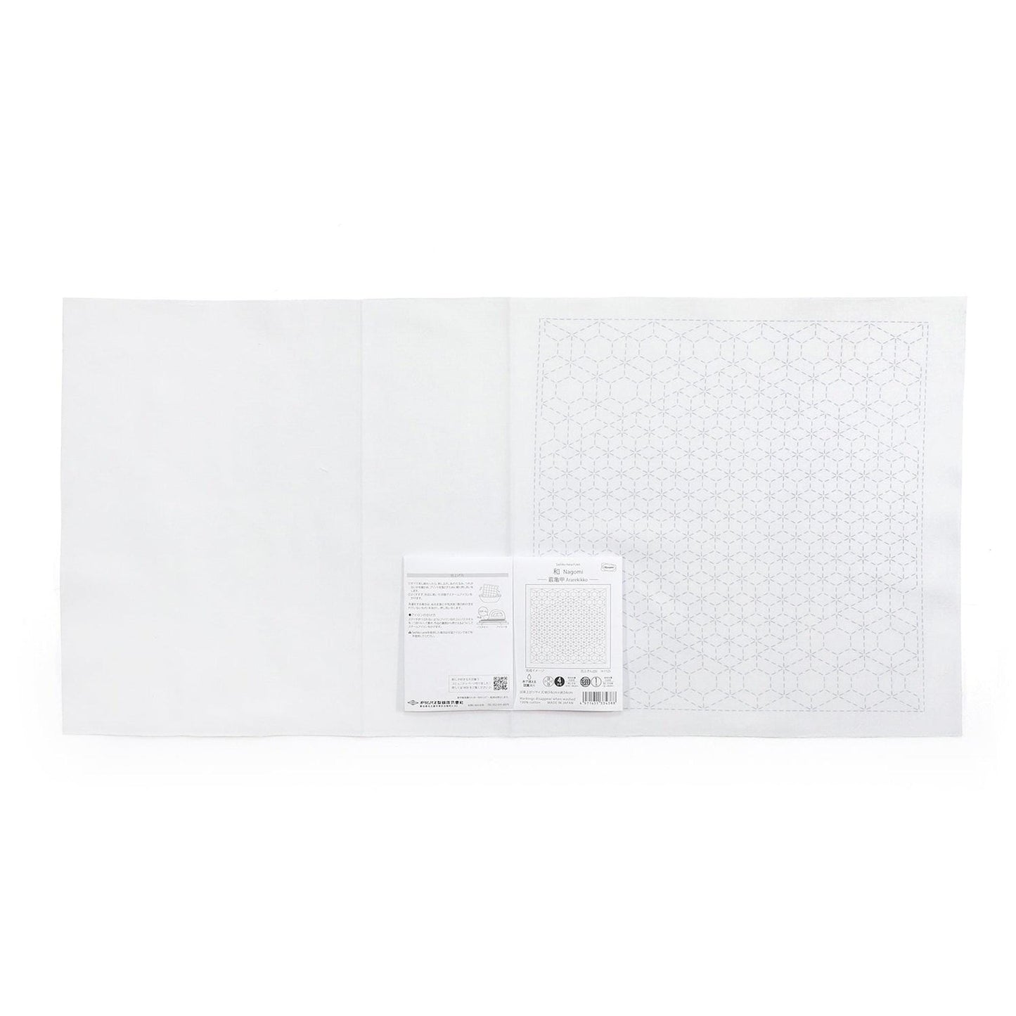 The image is a white square with a black geometric pattern on the right side.