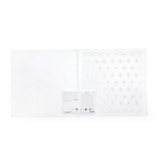 The image is a white sheet of paper with a geometric pattern on it.