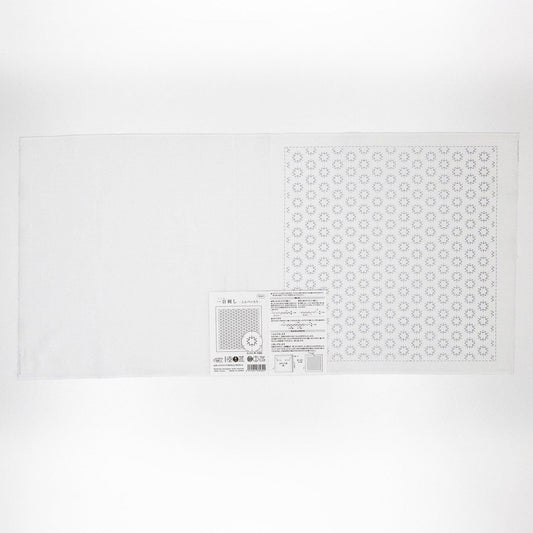 The image is a white background with a printed pattern on the right side.