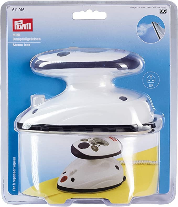 Mini Steam Iron Heat fast interfacing and seam tool Steam travel iron mini with UK plug by PRYM