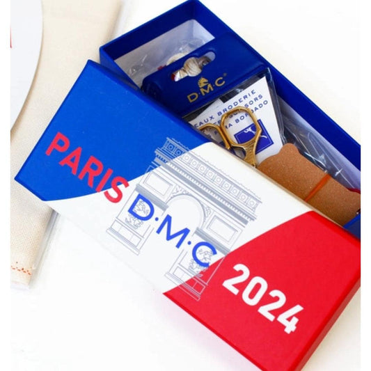 Limited Edition DMC Embroidery Set – Paris Olympic Themed Gift Box with Threads & Scissors