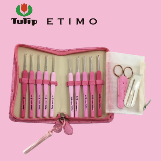 Tulip Etimo Rose Crochet & Lace Hook Set with leather storage case