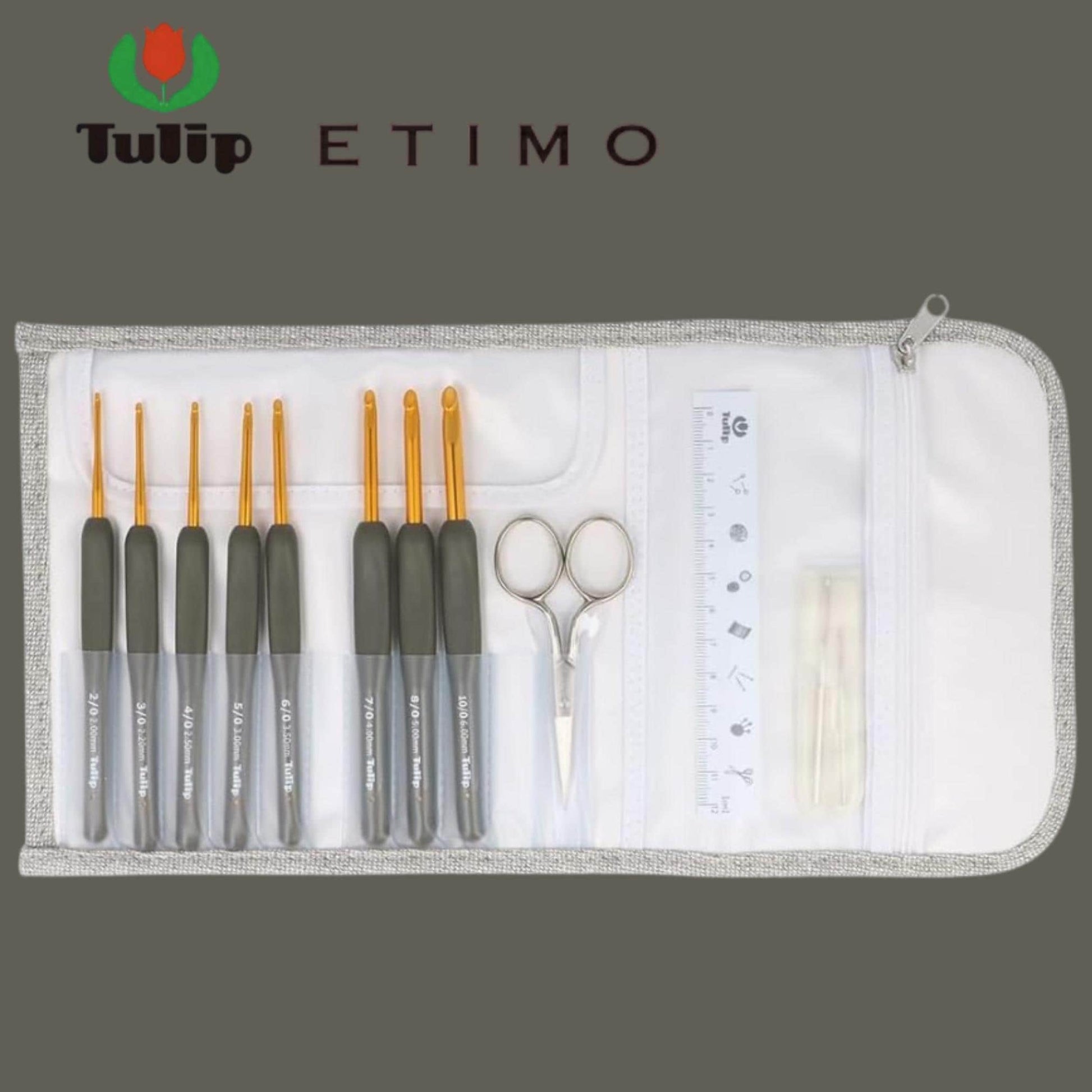 Tulip Etimo Classic Royal Black Crochet Hook Set with storage case