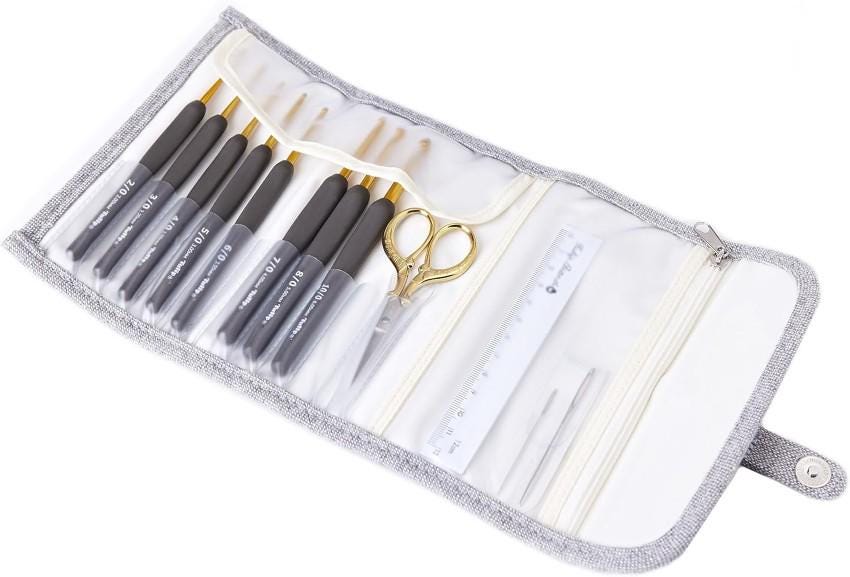 Tulip Etimo Classic Royal Black Crochet Hook Set with storage case - Golden Scissors