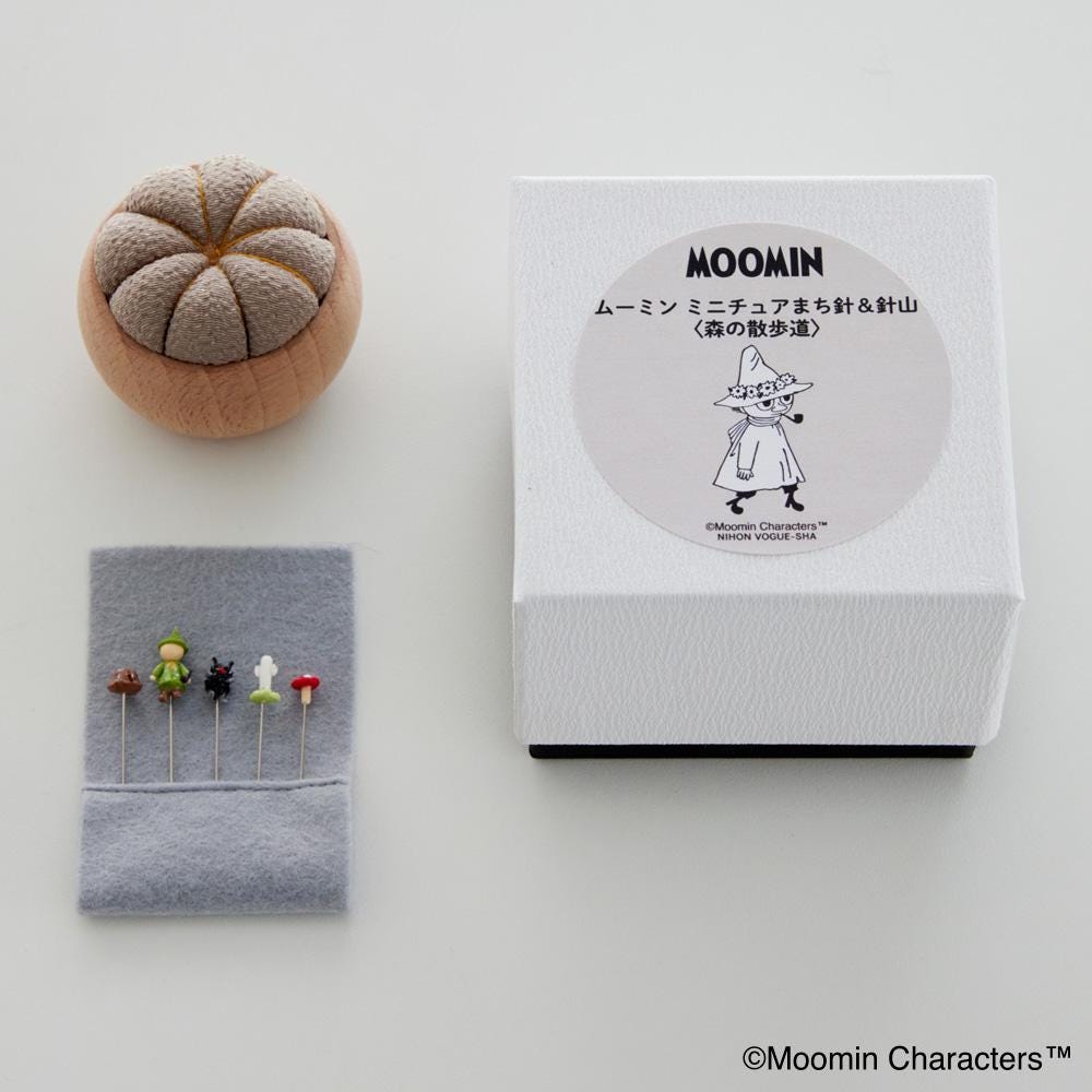 Moomin Miniature Pins & Pincushion Set – Handmade Japanese Sewing Gift