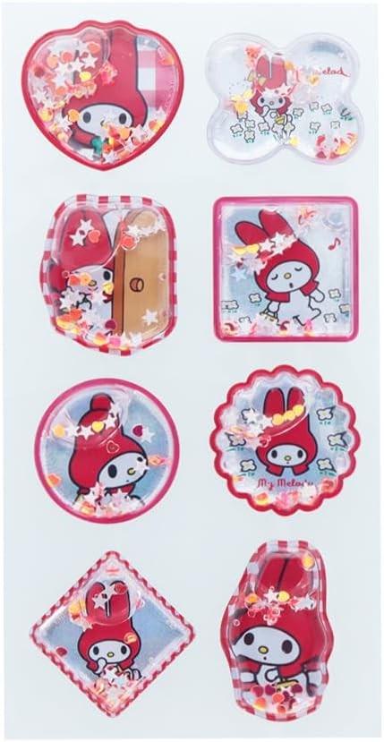a collection of eight stickers featuring the character My Little Pony. The stickers are arranged in a grid-like pattern, showcasing various designs and styles related to the character.