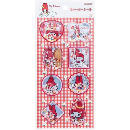 My Melody Sticker Sheet: Red Water Glitter - Moving Sparkle Effect