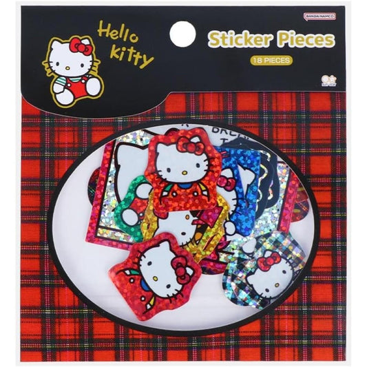 A package of Hello Kitty stickers, containing 18 pieces.