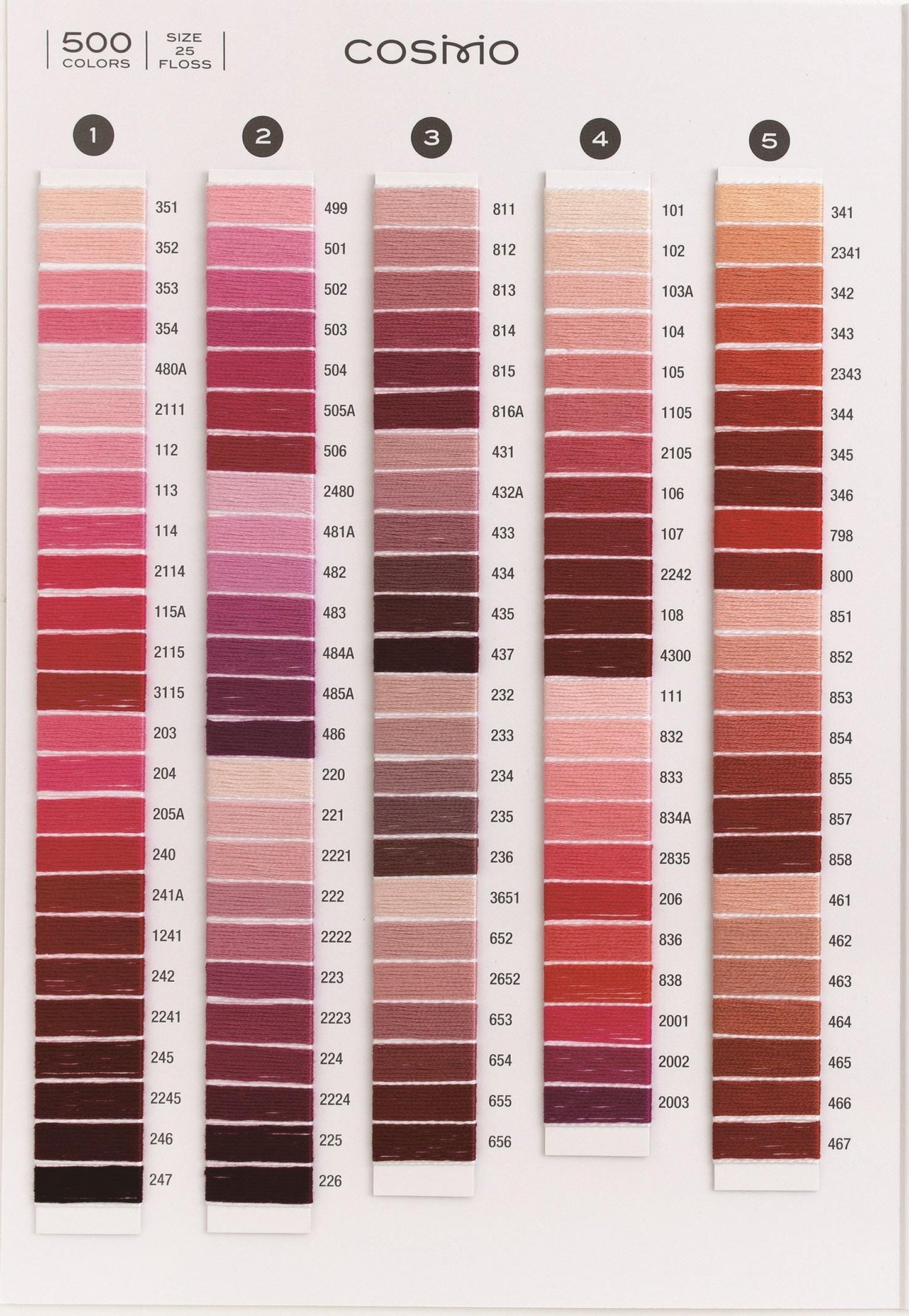 a color chart with 500 different color swatches, organized in rows and columns. The chart provides a visual representation of various color combinations and their corresponding names.