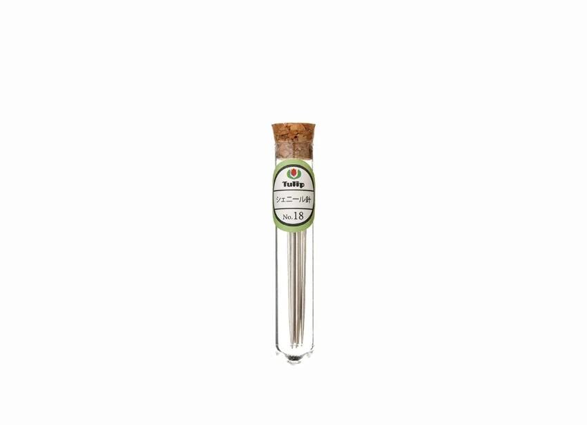 A clear glass tube containing a cork stopper and a green label with white text.