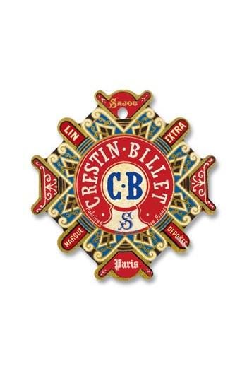a decorative emblem with a red and gold color scheme, surrounded by intricate patterns and designs.