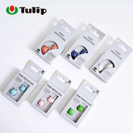 a collection of six packaging boxes for "Point Protectors", which are small plastic objects designed to protect the ear.
