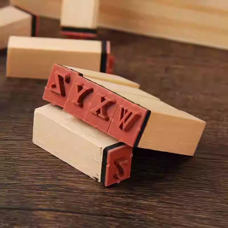 Alphabet and Number Stamps: Wooden Set with Ink Pad (Letters & Digits)