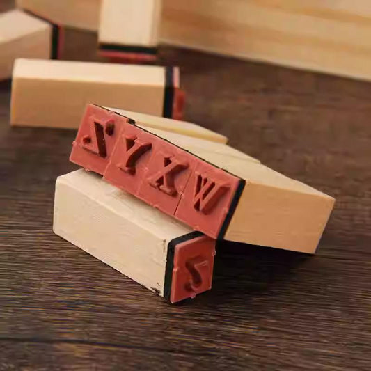 Alphabet and Number Stamps: Wooden Set with Ink Pad (Letters & Digits)