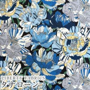 The image is a collage of various blue and white floral patterns, including different types of flowers and leaves. The patterns are arranged in a visually appealing manner, creating a sense of depth and complexity. The text "LIBERTY FABRICS" is visible, indicating the brand or type of fabric depicted in the image.