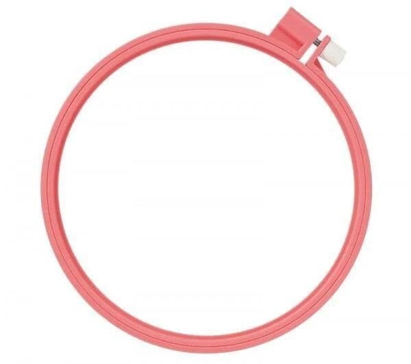 A red plastic hoop with a white connector on the top.