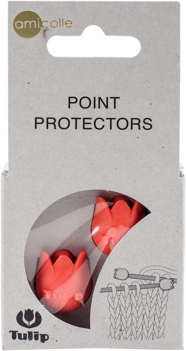 a package of red point protectors designed for knitting or crochet.