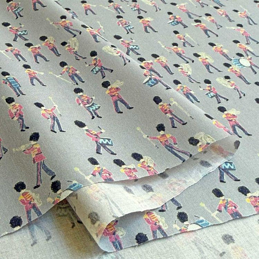 a repeating pattern of soldiers marching in formation, with each soldier wearing a distinctive uniform.