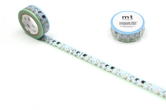 a roll of Peanuts-themed tape and a roll of tape with a different design.