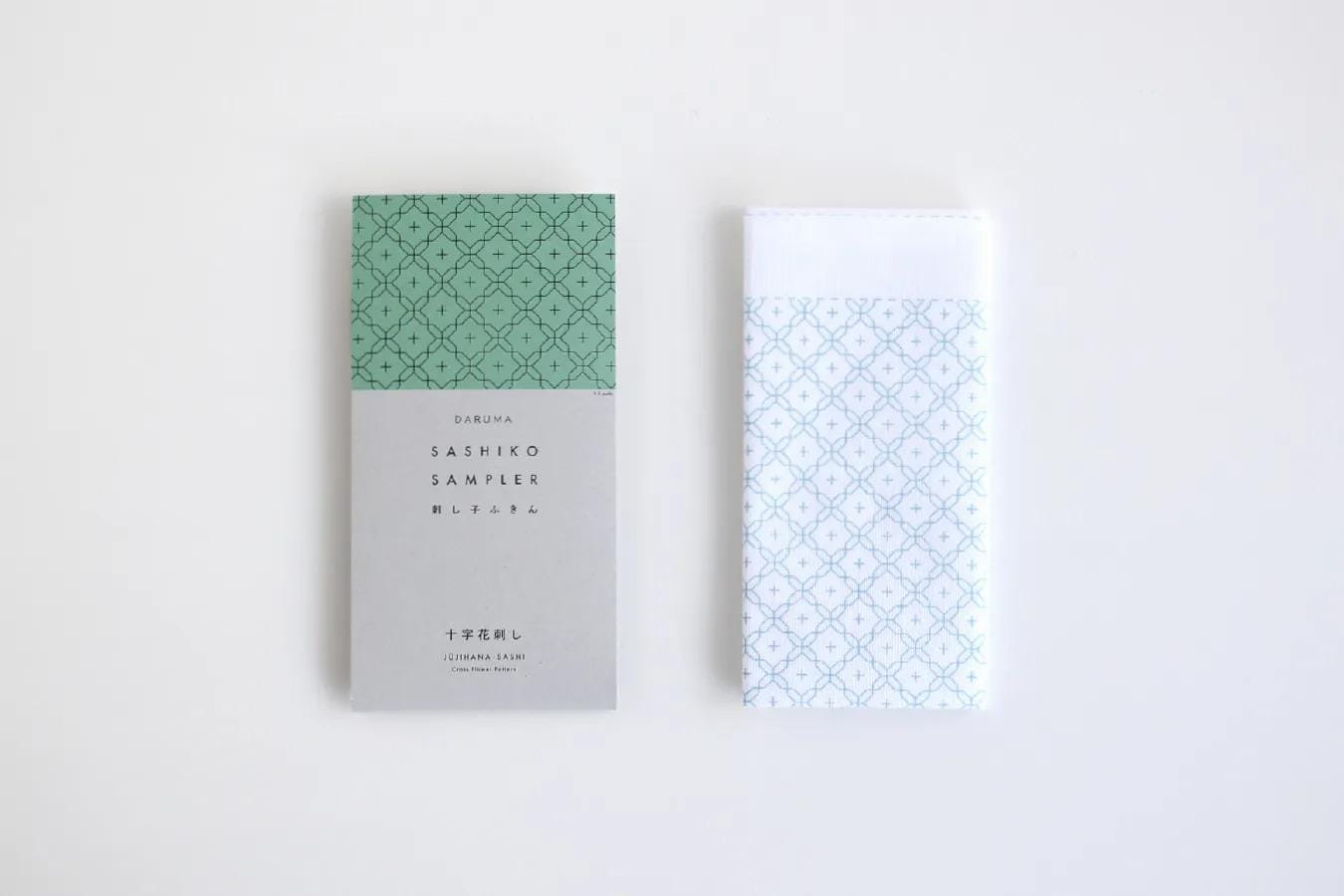 two identical pieces of paper or packaging with a green and white patterned design on them, placed side by side against a white background.