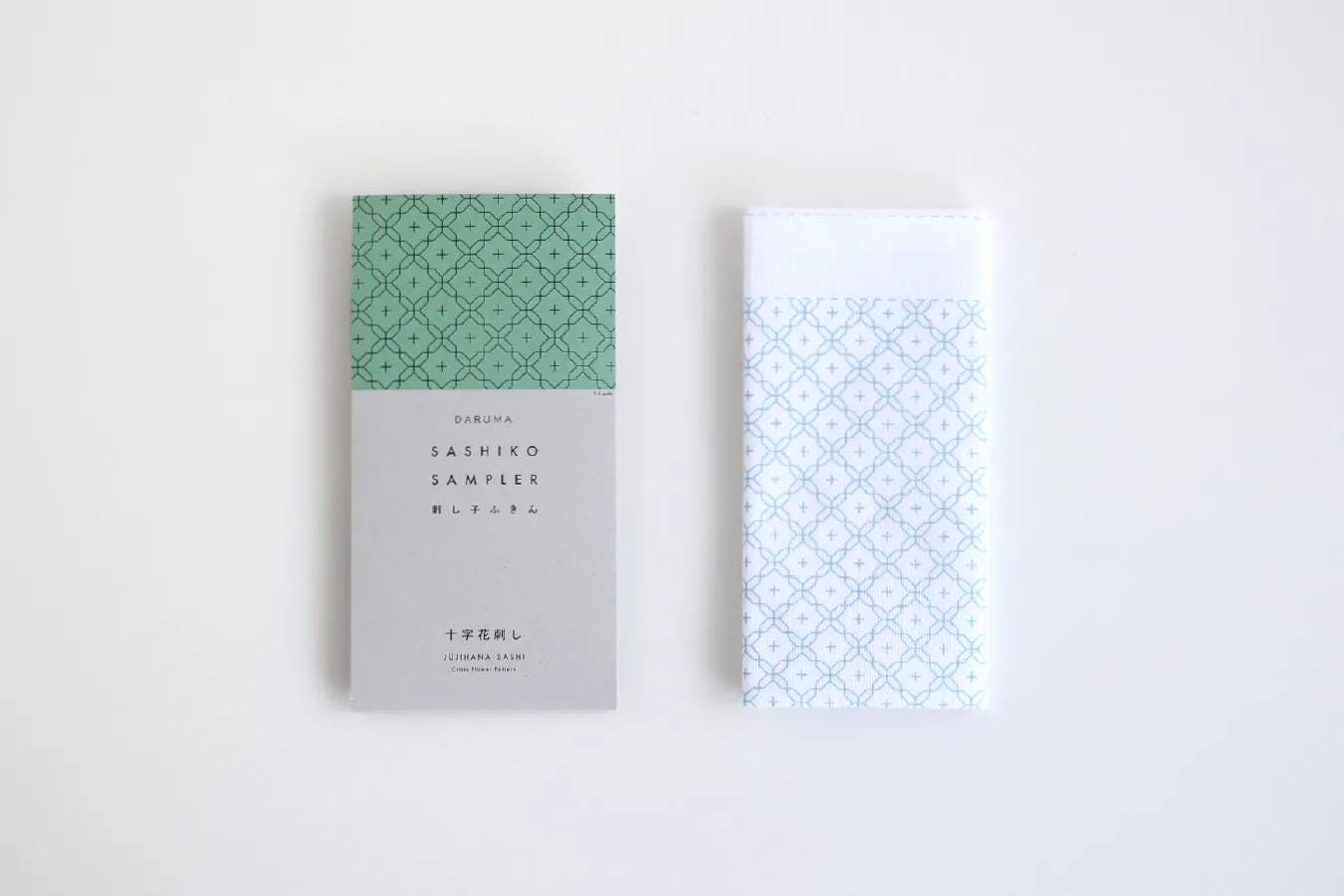 two identical pieces of paper or packaging with a green and white patterned design on them, placed side by side against a white background.