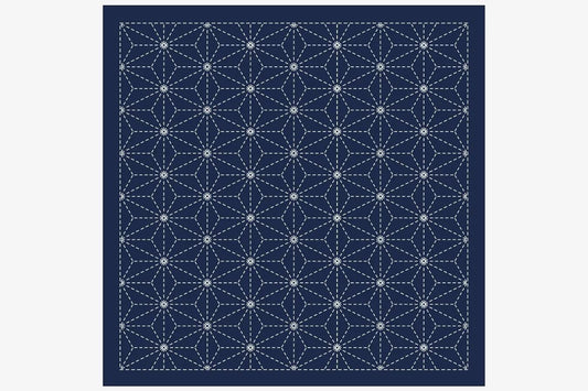 a repeating pattern of white dots arranged in a diamond shape on a navy blue background.
