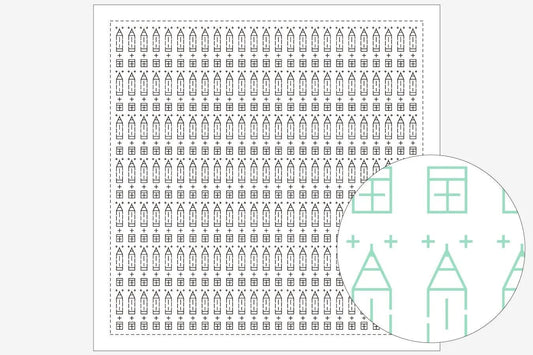 a grid of black and white geometric shapes, resembling a pattern or design. The grid is composed of numerous small squares and rectangles, creating a visually striking and intricate pattern. The image is not described in detail, and the focus is on the geometric shapes and their arrangement.