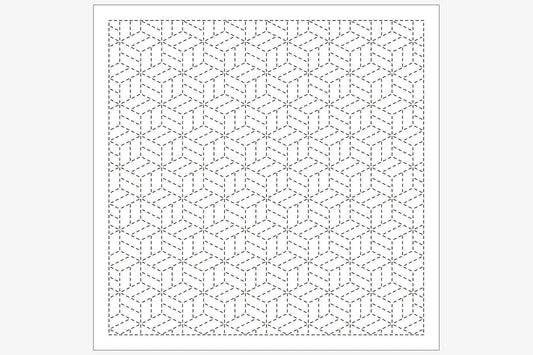 The image is a black and white geometric pattern consisting of a repeating hexagonal design.