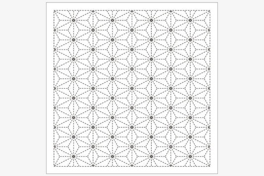 a repeating pattern of black dots and lines, creating a geometric design.