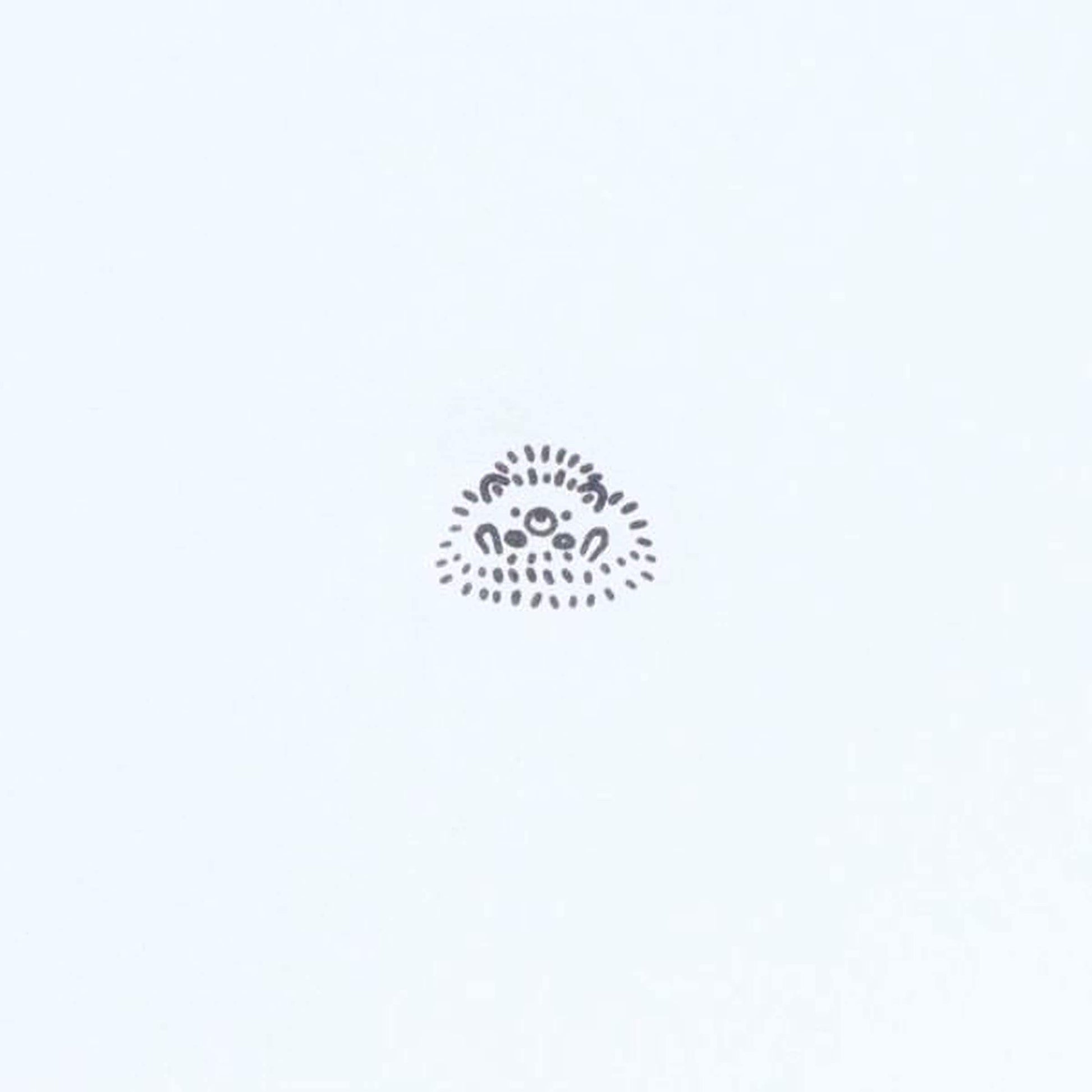 A simple black and white illustration of a hedgehog or similar small animal.