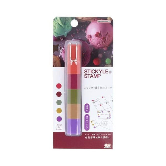 A multi-colored marker pen with a clear plastic cap, designed for use with sticky notes.