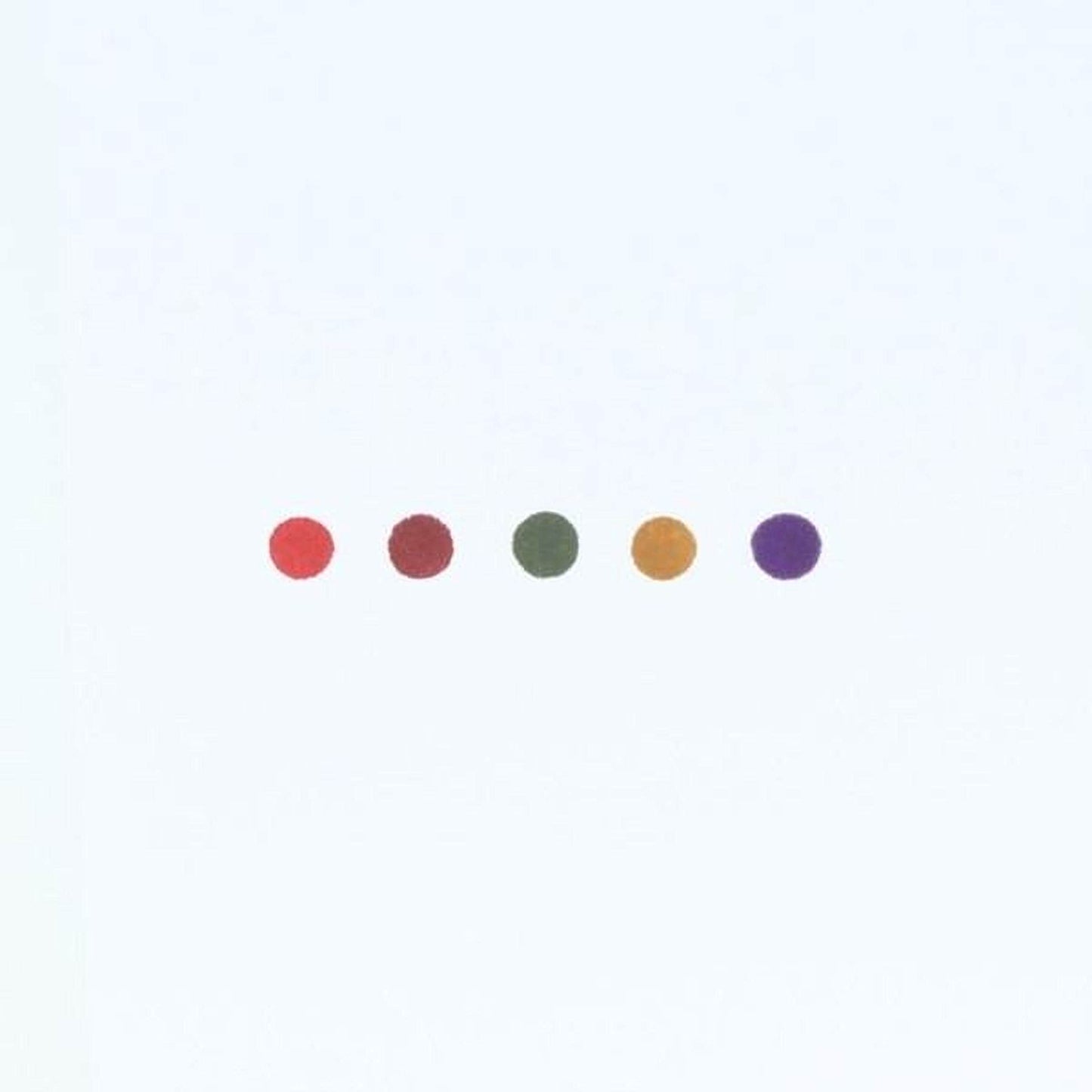 five circles of different colors: red, green, yellow, purple, and blue.
