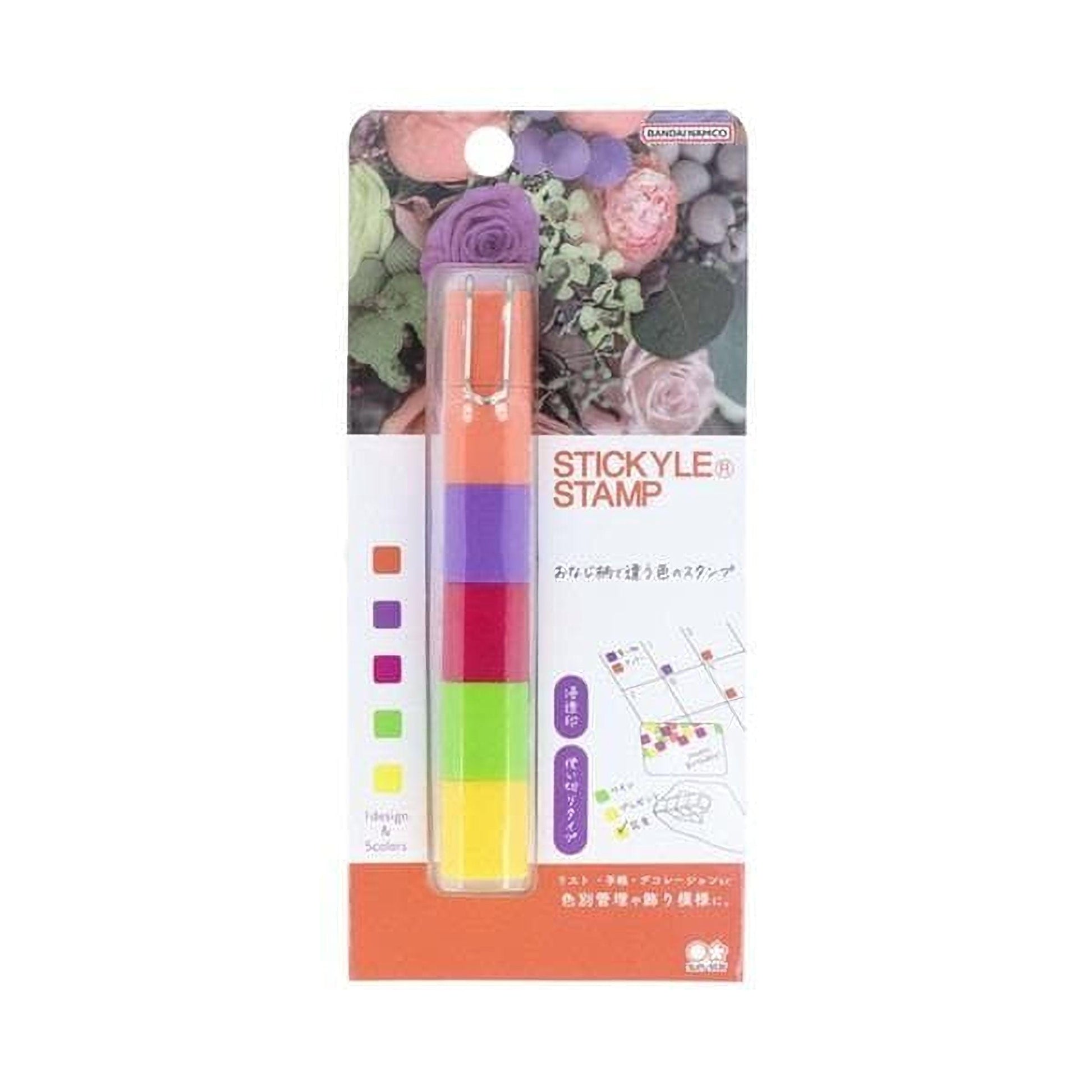 a colorful, multi-colored pen with a flower design on the packaging.