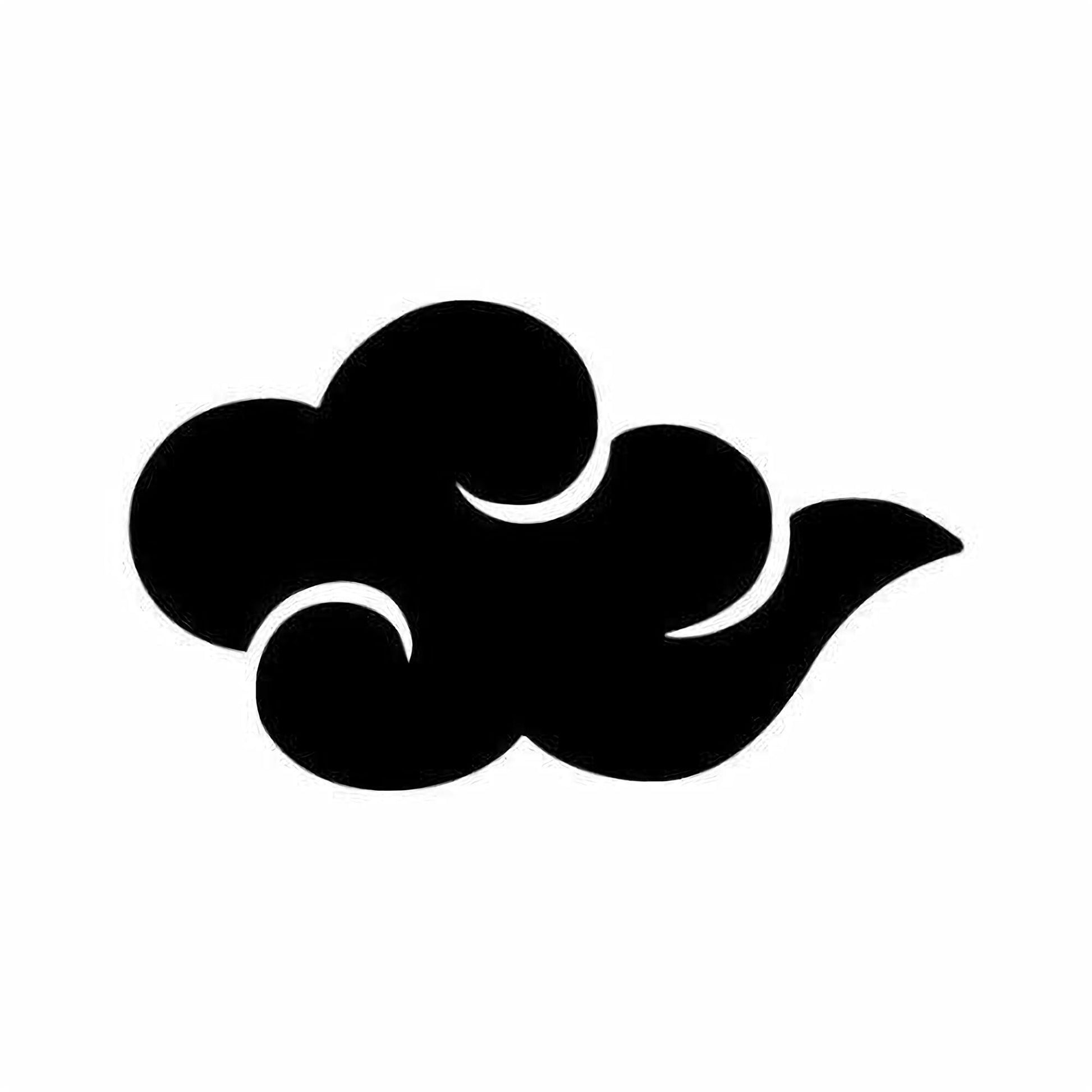 A simple black silhouette of a cloud.