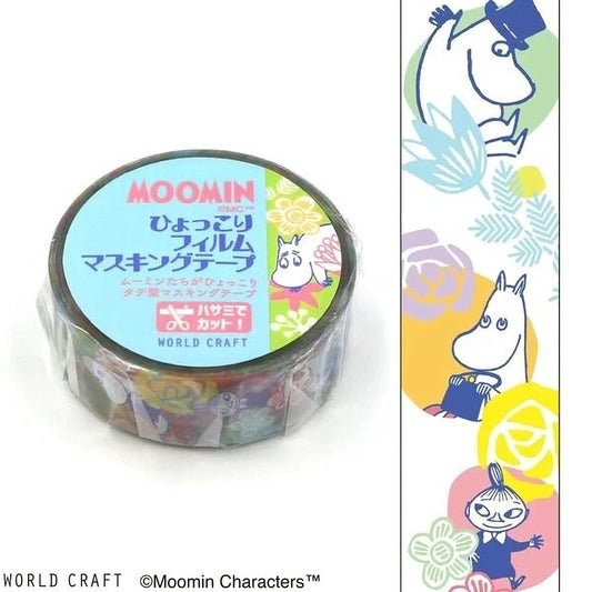 a roll of Moomin World Craft tape with various Moomin characters printed on it.