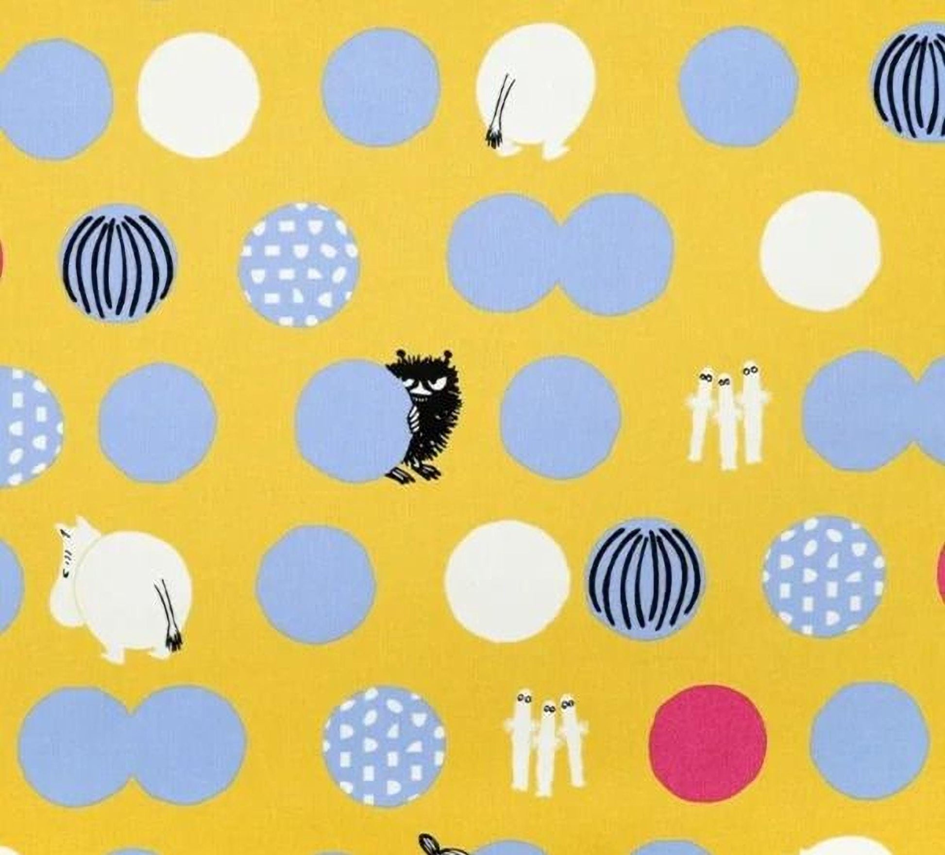 The image is a vibrant and playful collage featuring a variety of colorful circles and silhouettes, including polka dots, stripes, and abstract shapes. The overall composition is lively and visually engaging, with a mix of bold and subtle colors and patterns.