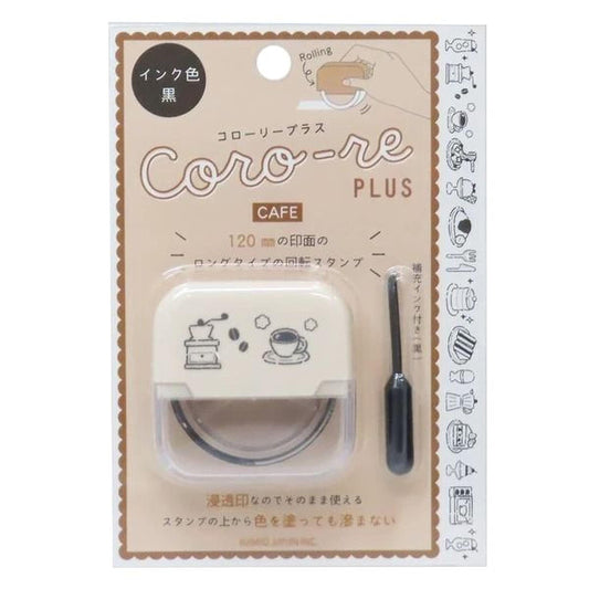 The image is a product packaging for a coffee maker called the Coro-re Plus.