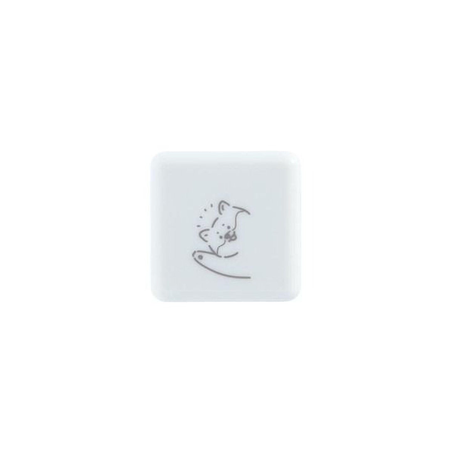 A white square with a simple black line drawing of a cat.