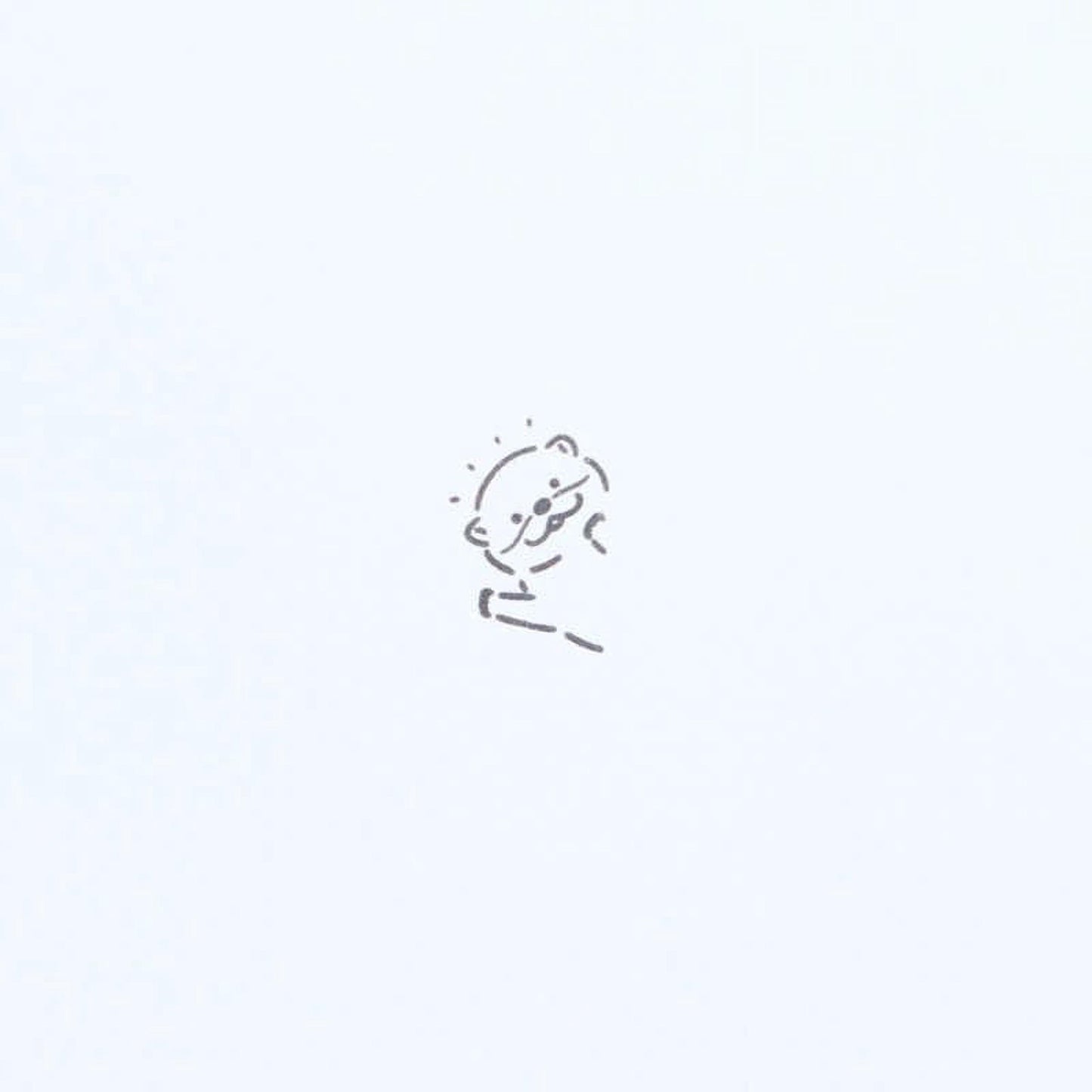 A simple line drawing of a small animal, likely a rabbit or a similar creature, with a small head and body.