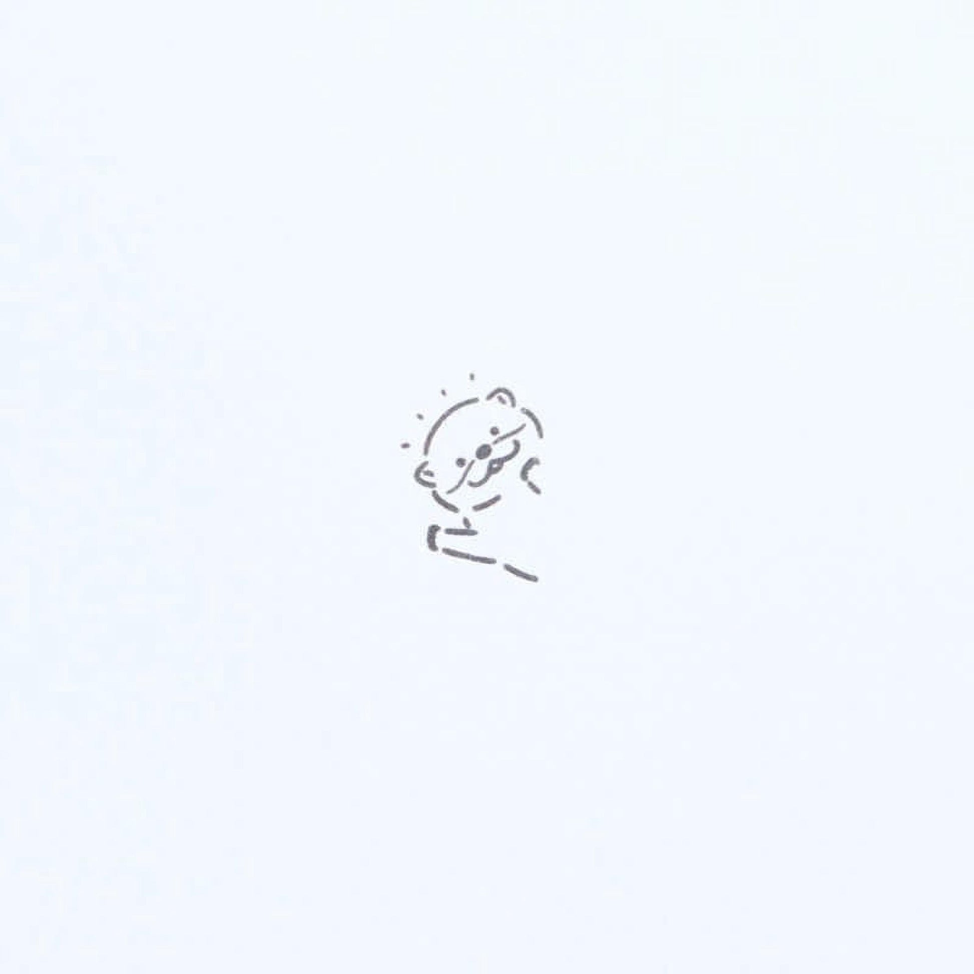 A simple line drawing of a small animal, likely a rabbit or a similar creature, with a small head and body.
