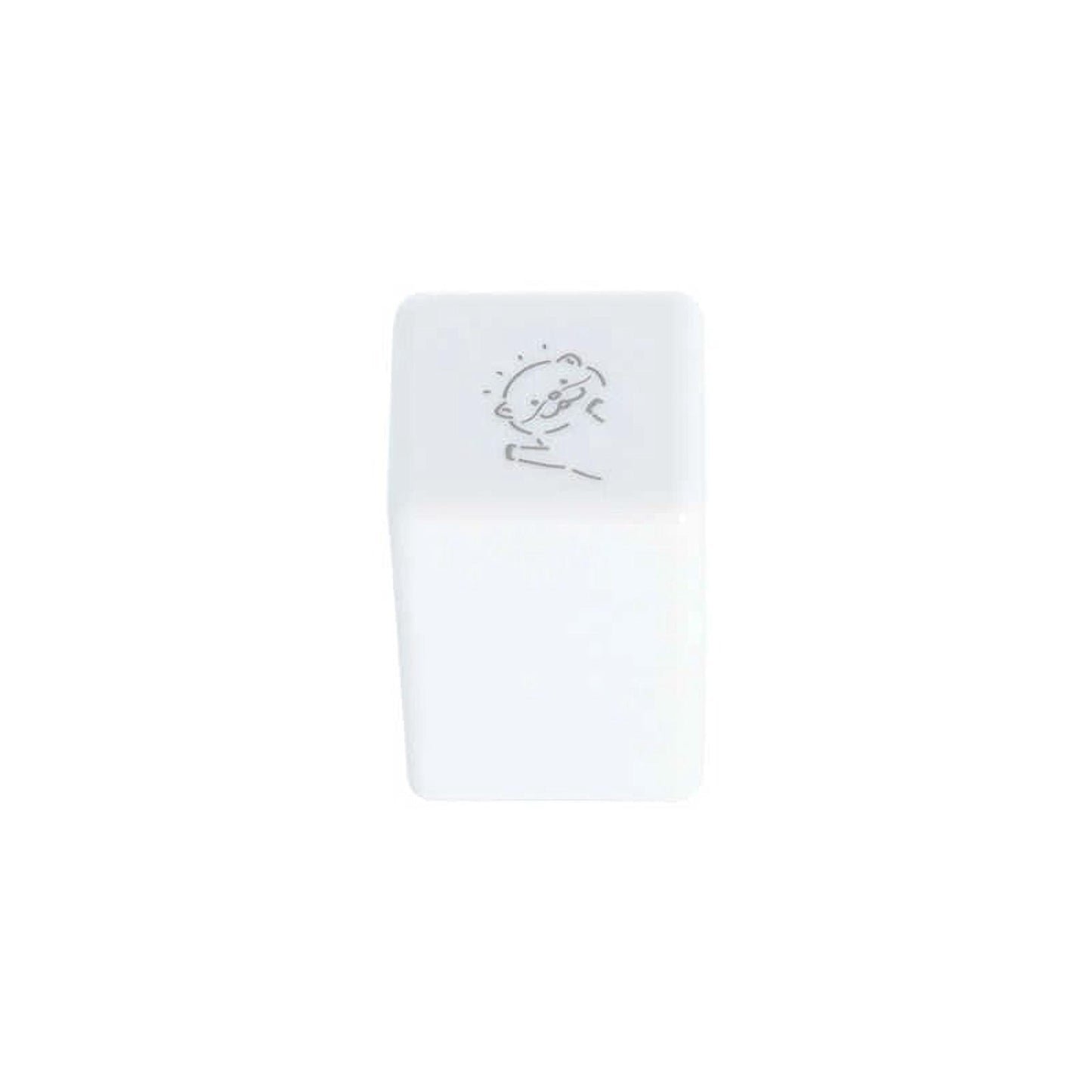 A white rectangular object with a small drawing or illustration on it.