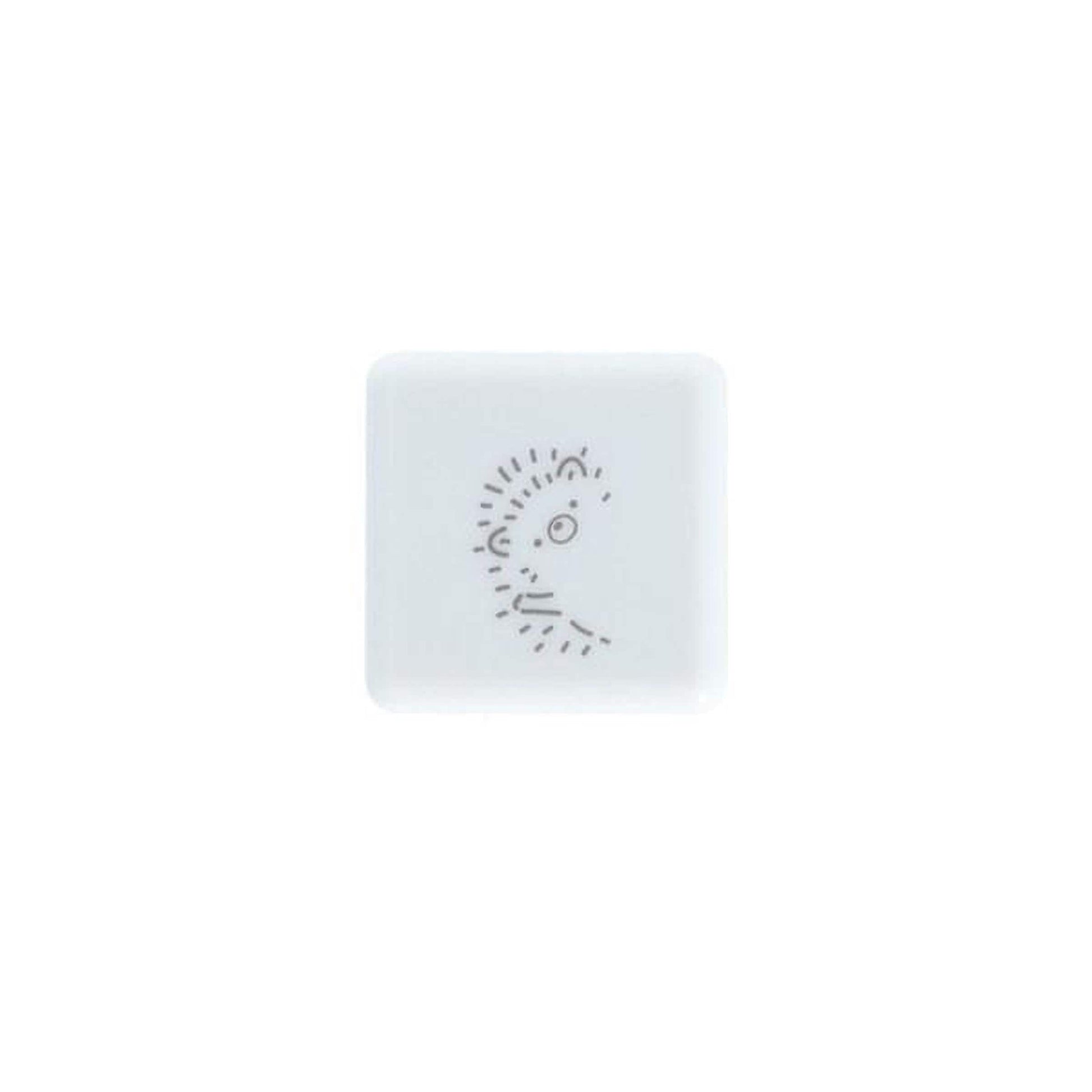 A white square with a simple black line drawing of a face on it.