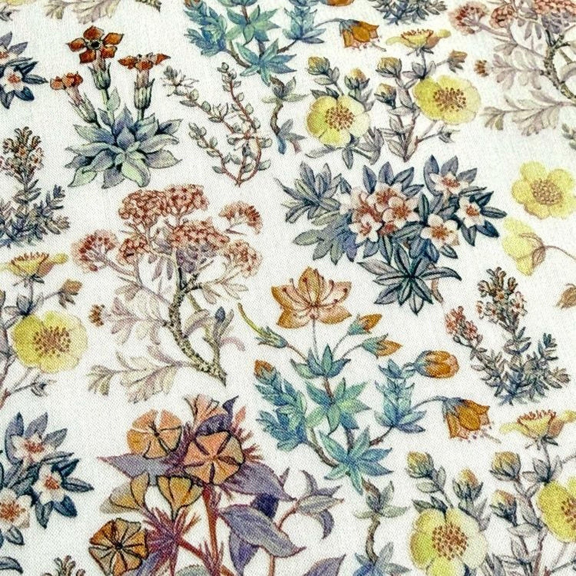 The image is a collage of various colorful floral and plant illustrations, including flowers, leaves, and other natural elements. The patterns and colors are vibrant and diverse, creating a visually appealing and intricate design.
