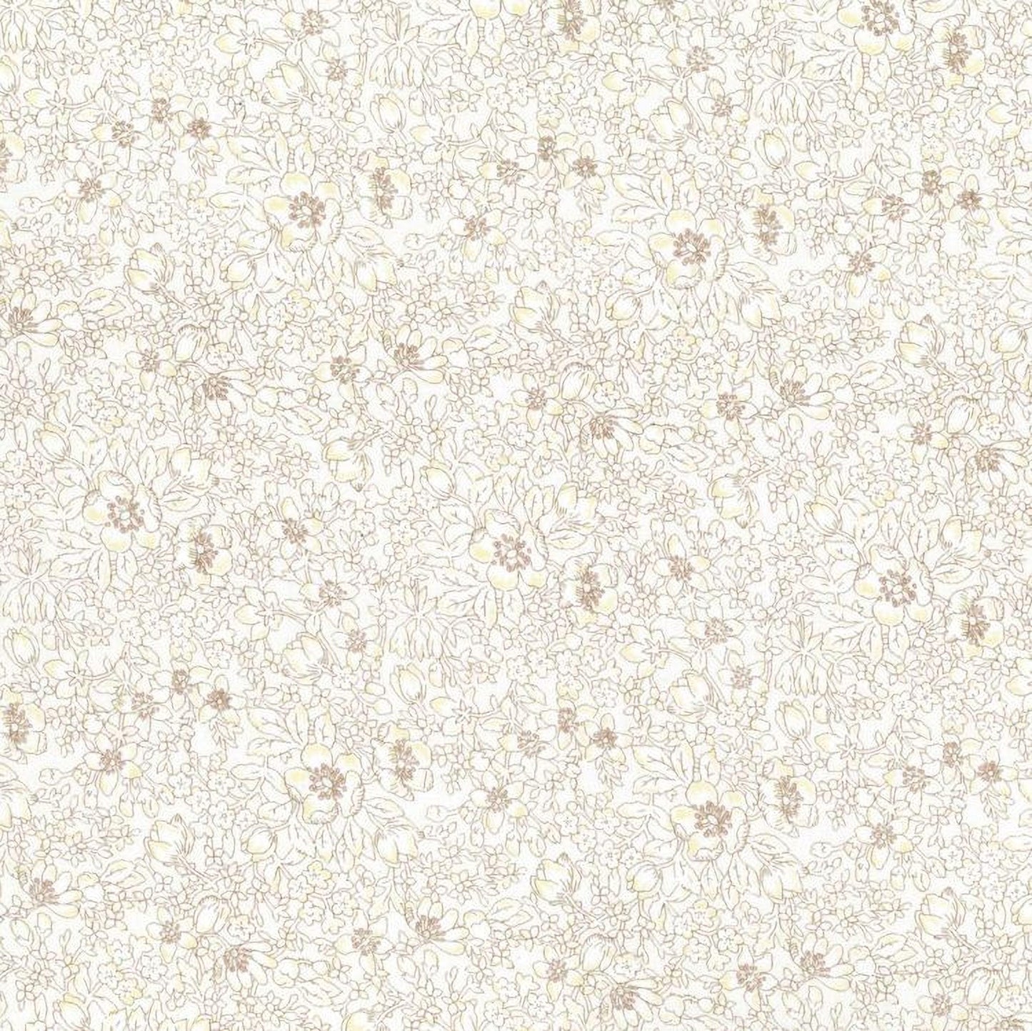 The image is a repeating pattern of small brown flowers and leaves, creating a visually appealing and intricate design.